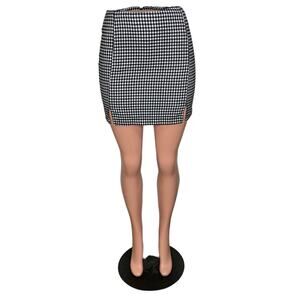 Eyeshadow Mini Skirt Houdstooth Plaid Black and White Size 3 Junior